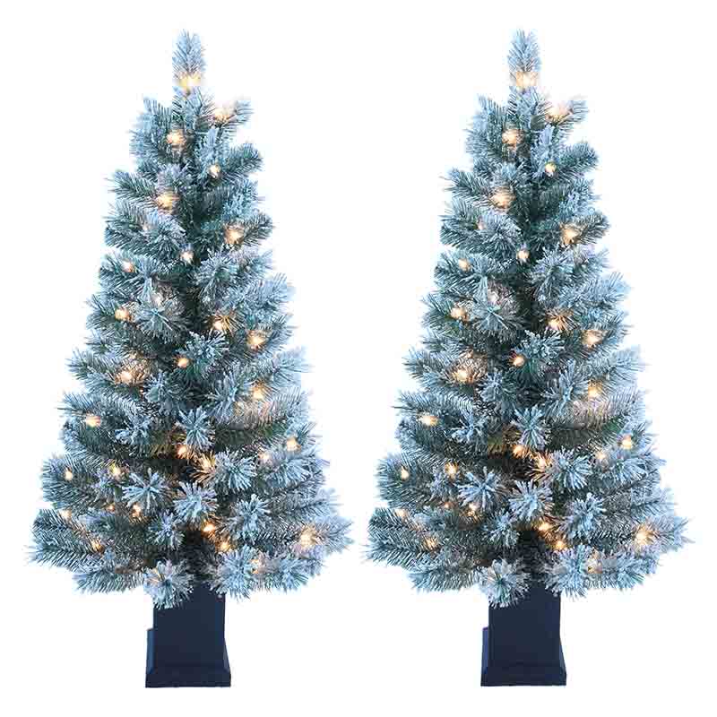 3.5ft Colorado  Artificial Christmas Pre-lit Urn Trees,  2-Pack