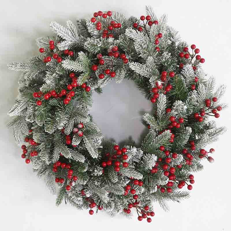 24 inch Decoration Flocked Artificial Christmas wreath